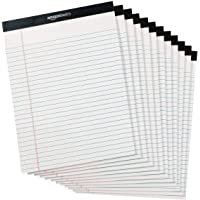 Amazon Basics Cuaderno legal de rayas anchas de 20.3 cm x 28.4 cm- color blanco (50 hojas de papel- 12 unidades)
